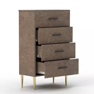 Ferro bronze 4 drawer chest with drawers open
