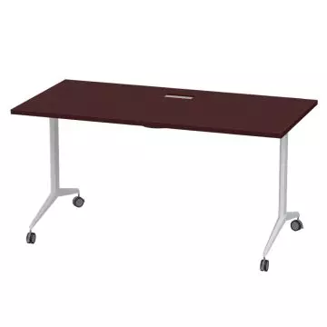Apple cherry folding table on white frame with casters