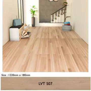 Mahmayi LVT 507 Maple Wood flooring planks installed in a residential entrance hall showing plank size 1220mm x 180mm