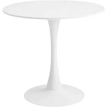 Projekt 80cm white round conference table with tulip-style pedestal base on white background