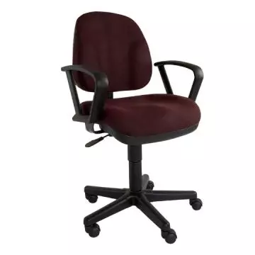 Mahmayi Debra 1380A task chair in peat fabric with black loop armrests and five-star caster base shown at three-quarter angle