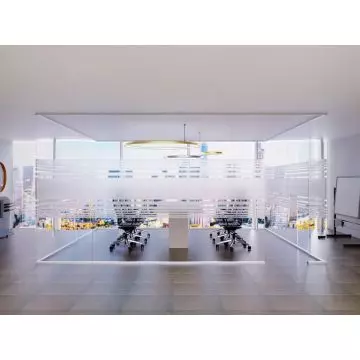 Mahmayi middle frosted glass cabin partition enclosing a conference room with no door front-facing view