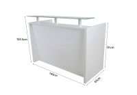 Modern Executive Reception Desk, Office Reception Desk with Glass top and Lockable Drawers - 140cm - White