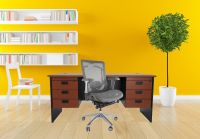 Height Adjustable Medium Back Contemporary Office Mesh Chair with Caster Wheels From Mahmayi - Grey