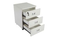 Modern Executive Reception Desk, Office Reception Desk with Glass top and Lockable Drawers - 140cm - White