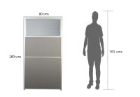 Dela GT20 120 Height Glass 140x120 6 Person Partition Workstation-Leg Concept Oak