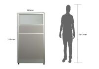 Enva GT60 120 Height Glass 160x120 L Shape Partition Workstation-Leg Concept White