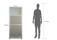 Enva GT60 160 Height Glass 120x120 6 Person Partition Workstation-Leg Concept White