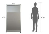 Enva GT60 160 Height Glass 140x120 8 Person Partition Workstation-Leg Concept Oak