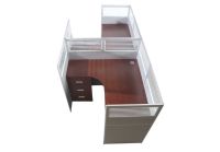 Dela GT20 120 Height Glass 120x120 T Partition Workstation-Panel Concept Apple Cherry