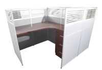 Dela GT20 120 Height Glass 120x120 T Partition Workstation-Panel Concept Apple Cherry