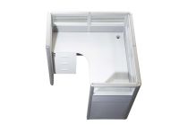 Enva GT60 120 Height Glass 120x120 L Shape Partition Workstation-Panel Concept White