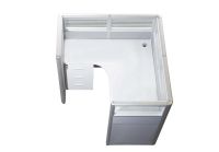 Enva GT60 120 Height Glass 120x120 L Shape Partition Workstation-Panel Concept White