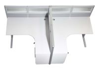 Enva GT60 120 Height Glass 120x120 T Partition Workstation-Leg Concept White