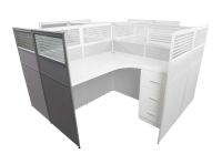 Dela GT20 120 Height Glass 120x120 Cross Partition Workstation-Panel Concept White