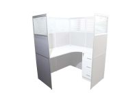 Dela GT20 160 Height Glass 120x120 Cross Partition Workstation-Panel Concept White