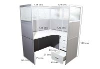 Dela GT20 160 Height Glass 120x120 6 Person Partition Workstation-Panel Concept White