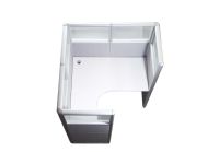 Enva GT60 160 Height Glass 120x120 8 Person Partition Workstation-Panel Concept White