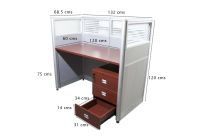 Enva GT60 120 Height Glass 120x60 8 Person Partition Workstation-Panel Concept Apple Cherry