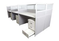 Dela GT20 120 Height Glass 120x60 6 Person Partition Workstation-Panel Concept White