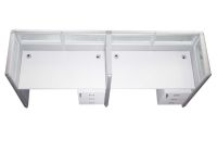 Enva GT60 120 Height Glass 120x60 T Shape Partition Workstation-Panel Concept White