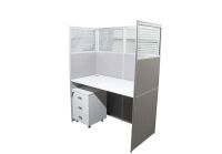 Dela GT20 160 Height Glass 120x60 8 Person Partition Workstation-Panel Concept White