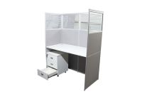 Dela GT20 160 Height Glass 120x60 8 Person Partition Workstation-Panel Concept White