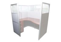 Enva GT60 160 Height Glass 140x120 8 Person Partition Workstation-Panel Concept Apple Cherry