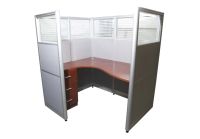 Enva GT60 160 Height Glass 140x120 8 Person Partition Workstation-Panel Concept Apple Cherry
