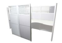 Enva GT60 160 Height Glass 140x120 T Partition Workstation-Panel Concept White