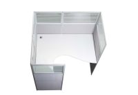 Dela GT20 160 Height Glass 140x120 Cross Partition Workstation-Panel Concept White