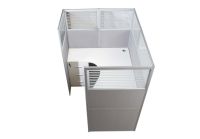 Dela GT20 160 Height Glass 140x120 6 Person Partition Workstation-Panel Concept White
