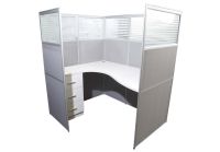 Dela GT20 160 Height Glass 140x120 Cross Partition Workstation-Panel Concept White