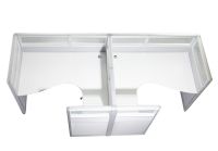Enva GT60 120 Height Glass 140x120 T Partition Workstation-Panel Concept White