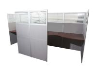 Dela GT20 160 Height Glass 160x120 L Shape Partition Workstation-Panel Concept Apple Cherry