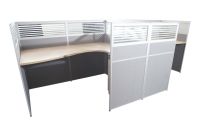 Dela GT20 120 Height Glass 160x120 T Partition Workstation-Panel Concept Oak