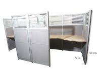 Enva GT60 160 Height Glass 160x120 6 Person Partition Workstation-Panel Concept Oak