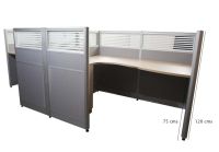 Enva GT60 120 Height Glass 160x120 T Partition Workstation-Panel Concept Oak