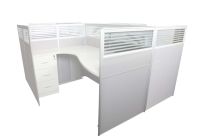 Dela GT20 120 Height Glass 160x120 Cross Partition Workstation-Panel Concept White