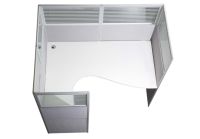 Dela GT20 160 Height Glass 160x120 6 Person Partition Workstation-Panel Concept White