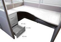 Enva GT60 120 Height Glass 160x120 L Shape Partition Workstation-Panel Concept White