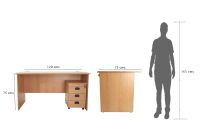 Bess 120 Office Desk with Mobile Drawers