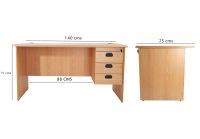 Bess 140 Office Desk with Fixed Drawers