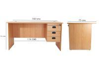 Bess 160 Office Desk with Fixed Drawers