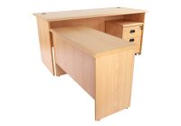 Mahmayi New Age 160 Plain L-Shaped Office Desk with Mobile Drawers For Conference Room, Meeting Room