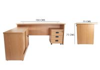 Bess 160 L Office Desk-Cabinet with Mobile Drawers