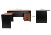 Silini 180 Plain L Office Desk with Mobile Drawers