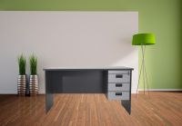 Grigio 140 Office Desk with Fixed Drawers