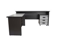 Grigio 180 Plain L Office Desk with Mobile Drawers
