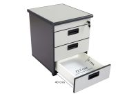 Grigio 160 Plain L Office Desk with Mobile Drawers
